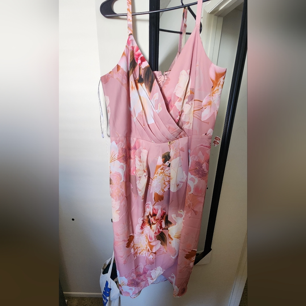 Pink floral flourish dress